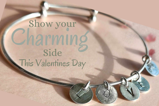 sterling silver Bangle Charm Bracelet +1 charm