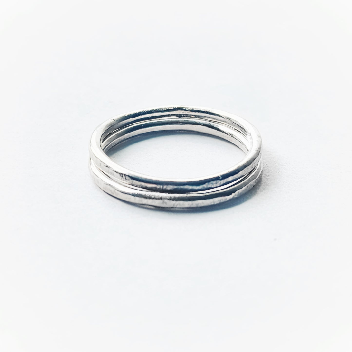 Sterling silver stacking ring pair