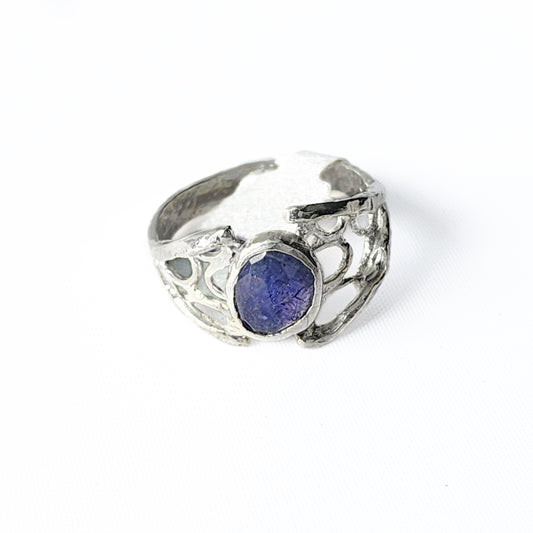 Sterling silver and tanzanite ring