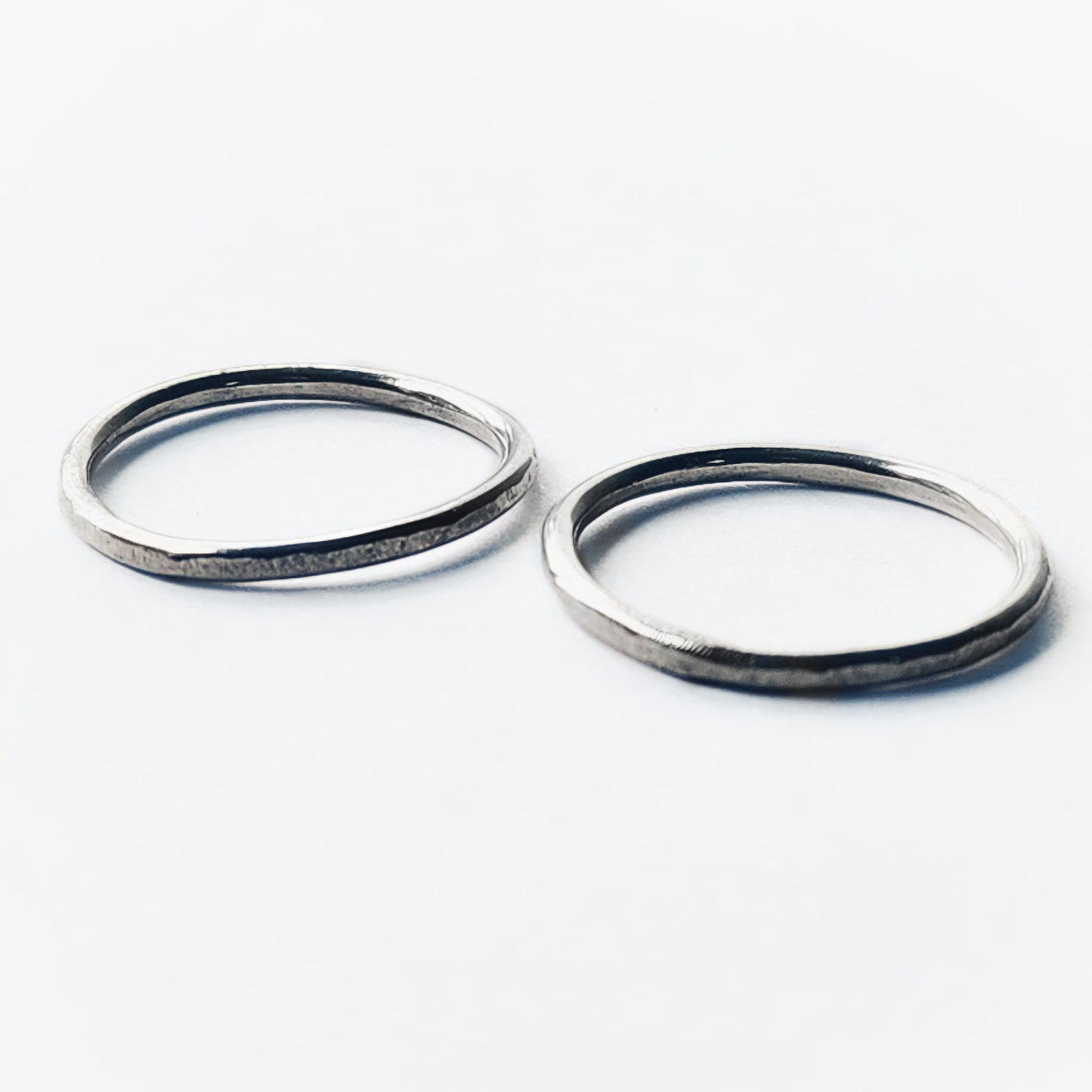 Sterling silver stacking ring pair