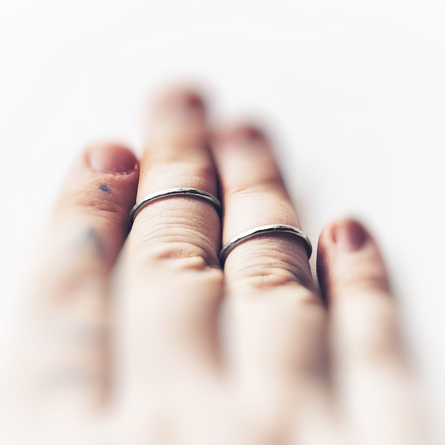 Sterling silver stacking ring pair