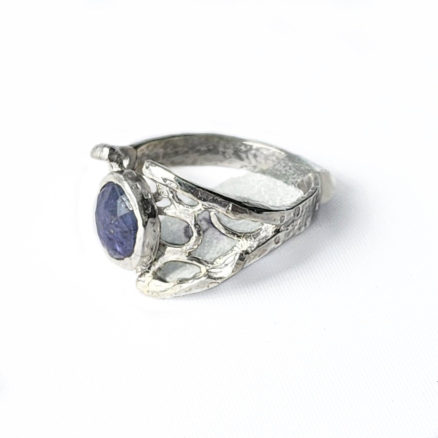 Sterling silver and tanzanite ring