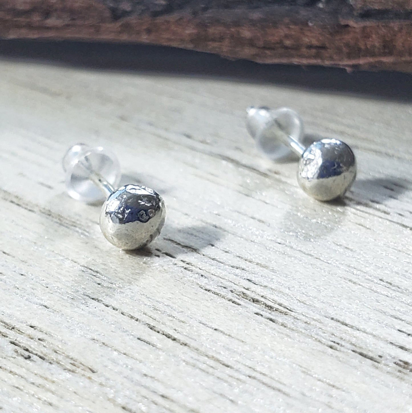 Ball stud sterling silver earrings