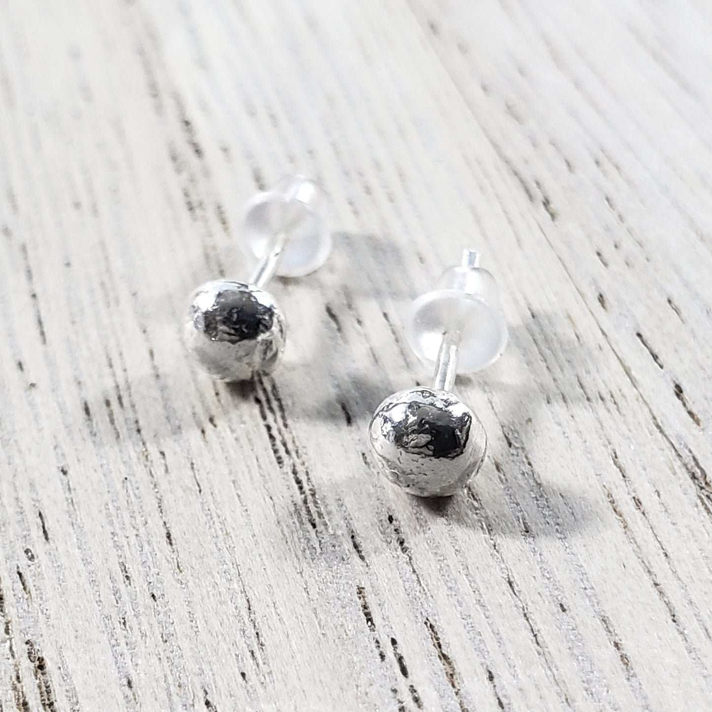 Ball stud sterling silver earrings