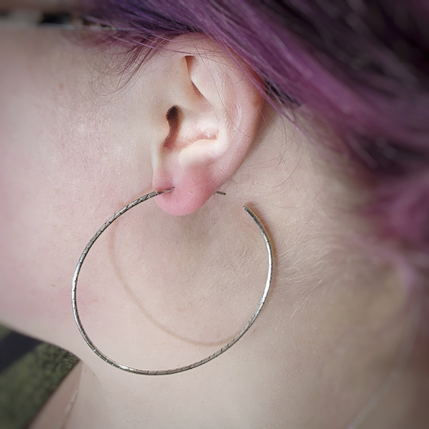 Sterling silver large hoop earrings