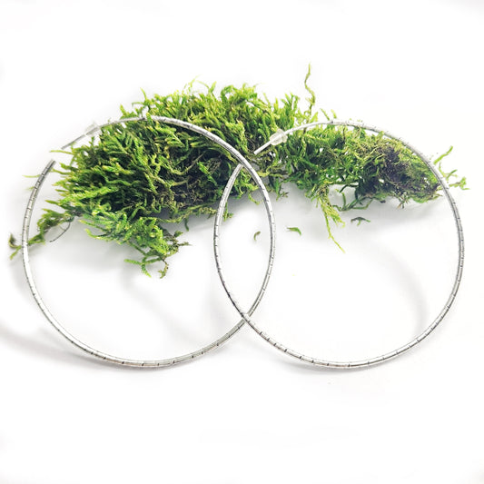 Sterling silver large hoop earrings