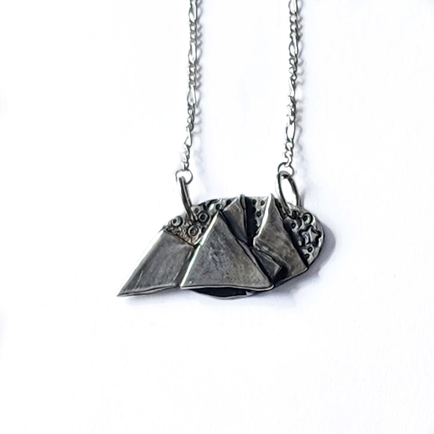 Sterling silver mountain-scape necklace