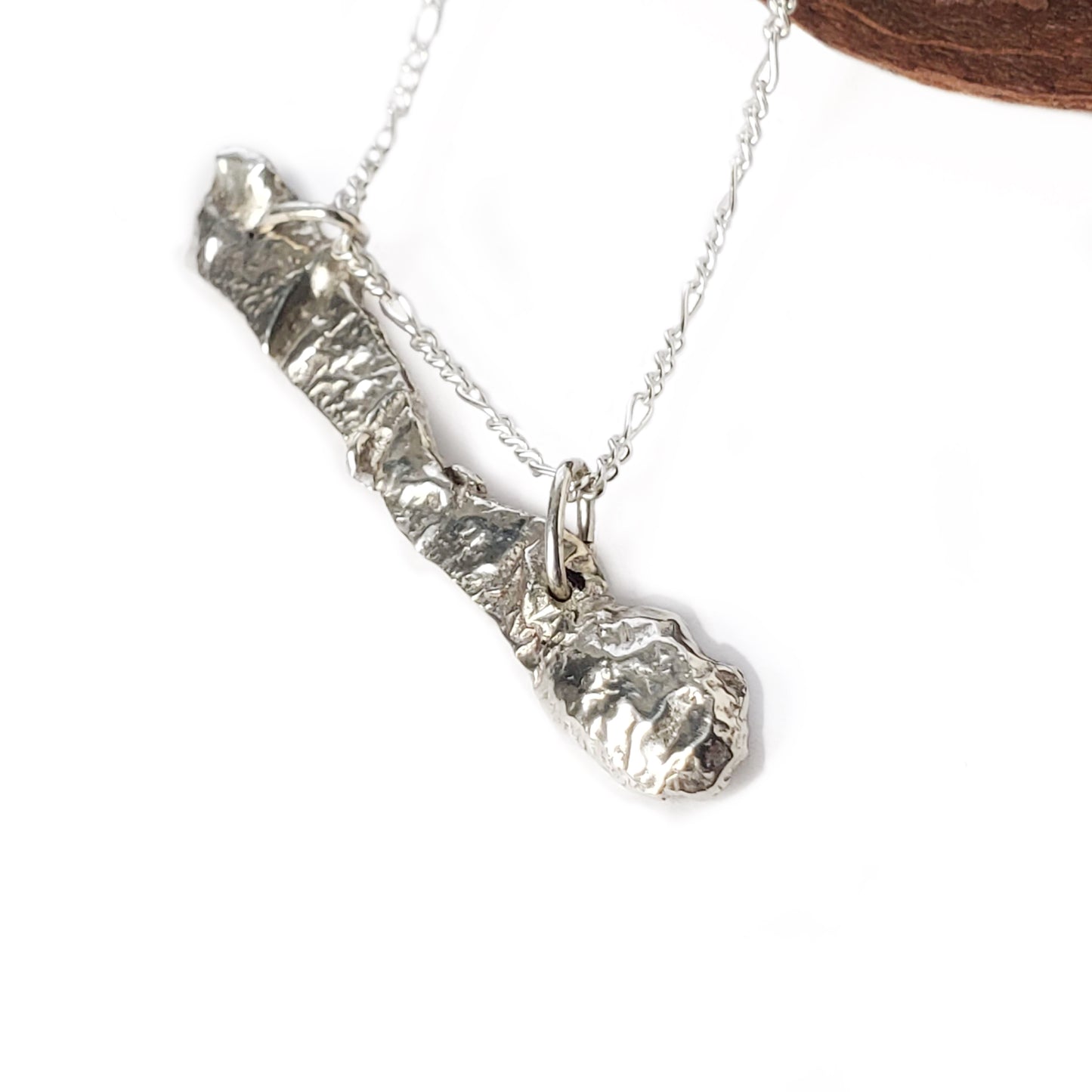 Sterling silver bar asmr fidget necklace